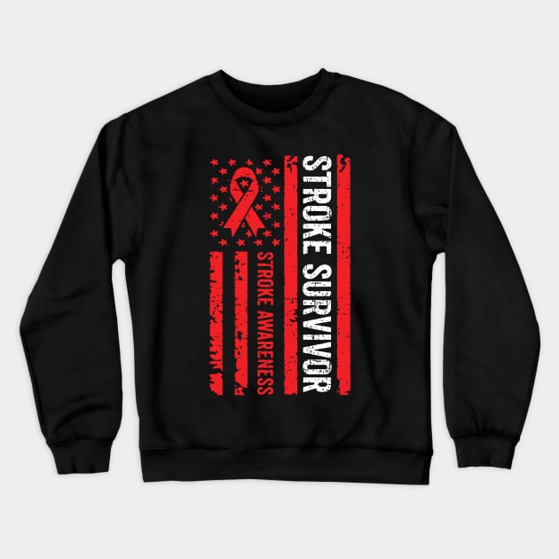 Stroke Survivor Heart Stroke Awareness Wear Red in February Crewneck Sweatshirt by _So who go sayit_